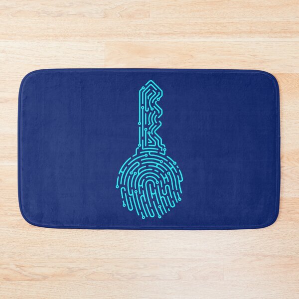Item preview, concept of private key or digital key, lined graphic of key shape combined with fingerprint managed in editable path designed and sold by NiamLab.