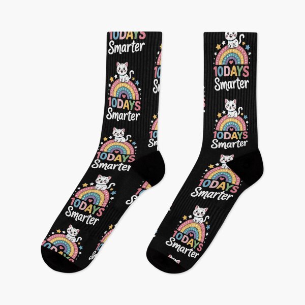 Item preview, 100 Days Smarter Rainbow Cat designed and sold by Gogetgiggles.