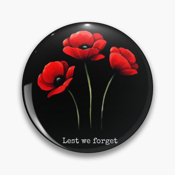 Item preview, ANZAC Day Poppies (White Text) designed and sold by Probably Fine Designs.