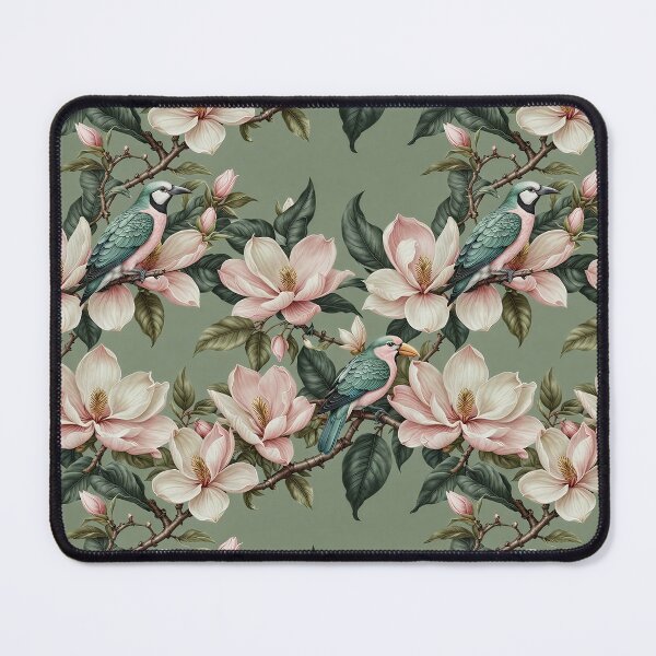 Item preview, Vintage botanical with birds and magnolia flowers designed and sold by Lubesa.