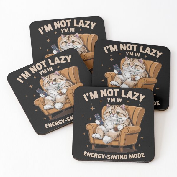 Item preview, I'm Not Lazy I'm In Energy Saving Mode Funny Cat designed and sold by legendaryskins.