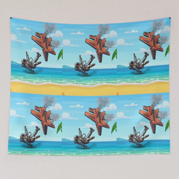 Item preview, Astronaut Crash Landing Beach Vacation Comic Art designed and sold by MH Digital Studio .