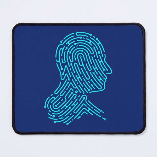 Item preview, concept of deep learning or machine learning, graphic of AI head combined with fingerprint pattern designed and sold by NiamLab.
