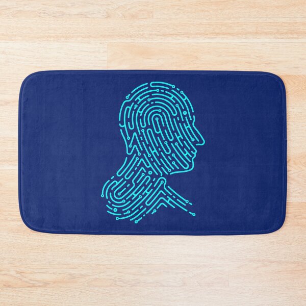 Item preview, concept of deep learning or machine learning, graphic of AI head combined with fingerprint pattern designed and sold by NiamLab.