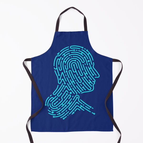 Item preview, concept of deep learning or machine learning, graphic of AI head combined with fingerprint pattern designed and sold by NiamLab.