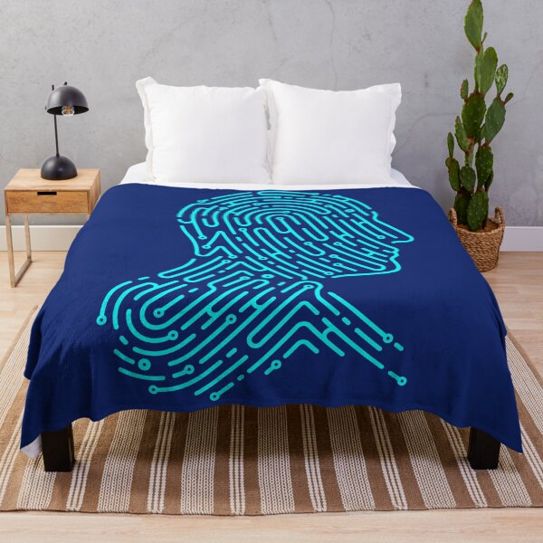 Item preview, concept of deep learning or machine learning, graphic of AI head combined with fingerprint pattern designed and sold by NiamLab.