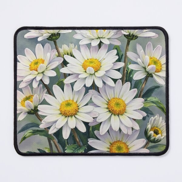 Item preview, White daisy floral art. Country daisy with yellow heart. Floral design. White flowers blossom. Wild flowers. White flowers. designed and sold by PlaceToBuyGifts.