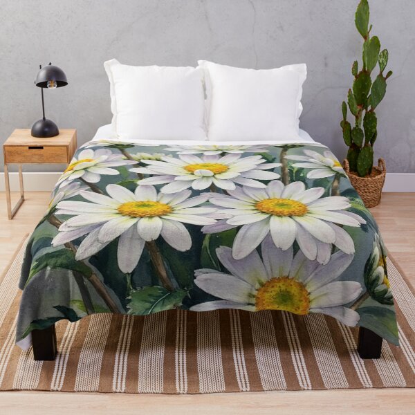 Item preview, White daisy floral art. Country daisy with yellow heart. Floral design. White flowers blossom. Wild flowers. White flowers. designed and sold by PlaceToBuyGifts.