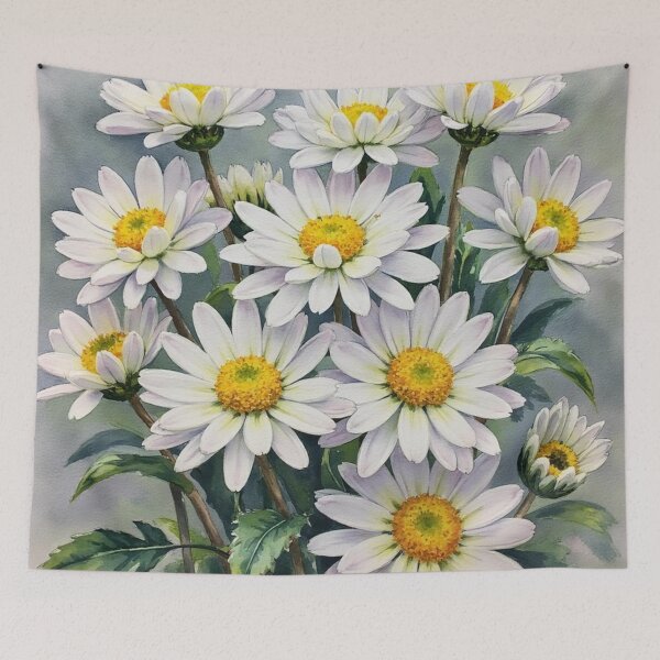 Item preview, White daisy floral art. Country daisy with yellow heart. Floral design. White flowers blossom. Wild flowers. White flowers. designed and sold by PlaceToBuyGifts.