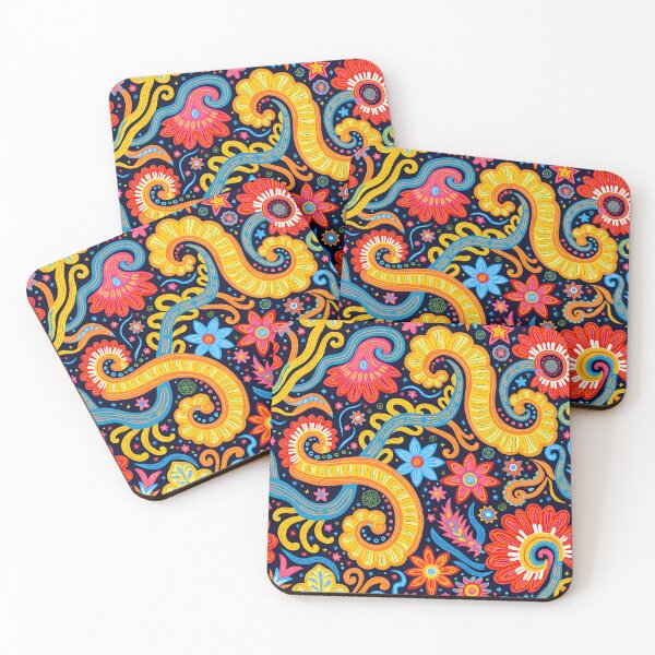 Item preview, Psychedelic Bloom: Retro Swirls & Stars Pattern designed and sold by Prints and Lifestyle.
