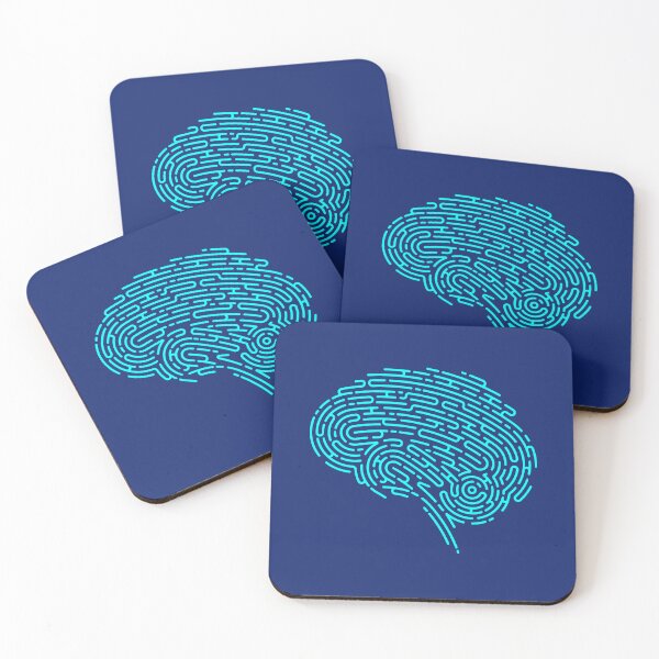 Item preview, concept of EEG or electroencephalogram, lined graphic of brain shape combined with fingerprint  designed and sold by NiamLab.