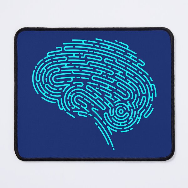 Item preview, concept of EEG or electroencephalogram, lined graphic of brain shape combined with fingerprint  designed and sold by NiamLab.