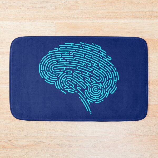 Item preview, concept of EEG or electroencephalogram, lined graphic of brain shape combined with fingerprint  designed and sold by NiamLab.