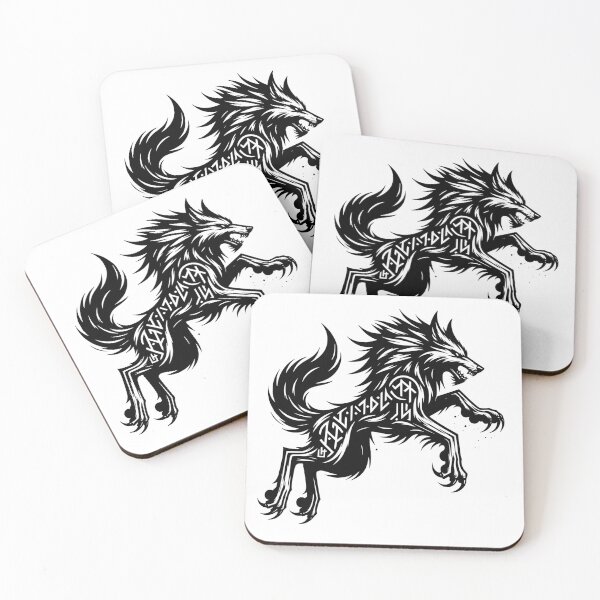 Item preview, Aggressive Wolf Runic Tribal Design designed and sold by CelticSoulShop.