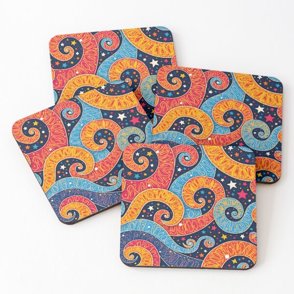 Item preview, Psychedelic Bloom: Retro Swirls and Stars designed and sold by Prints and Lifestyle.