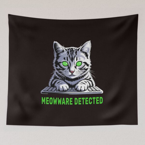 Item preview,  Meowware Detected Hacker Cat designed and sold by Diane Gotti.