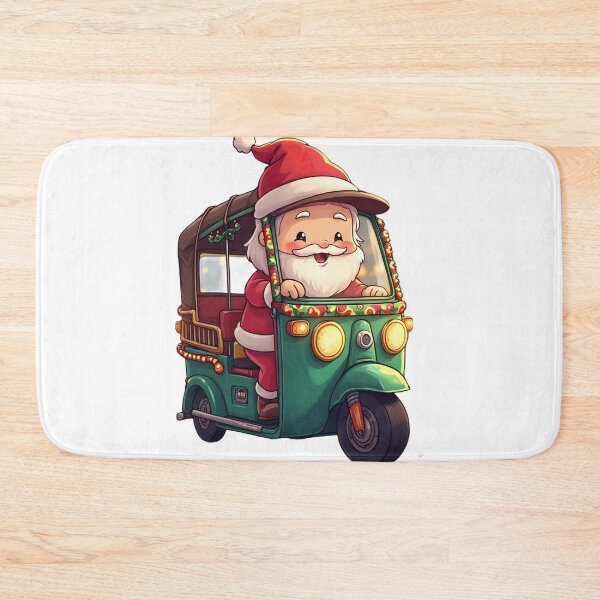 Item preview, Thai Santa Chibi Riding Tuk Tuk – Cute Kawaii Christmas Illustration designed and sold by TH cartoon world.