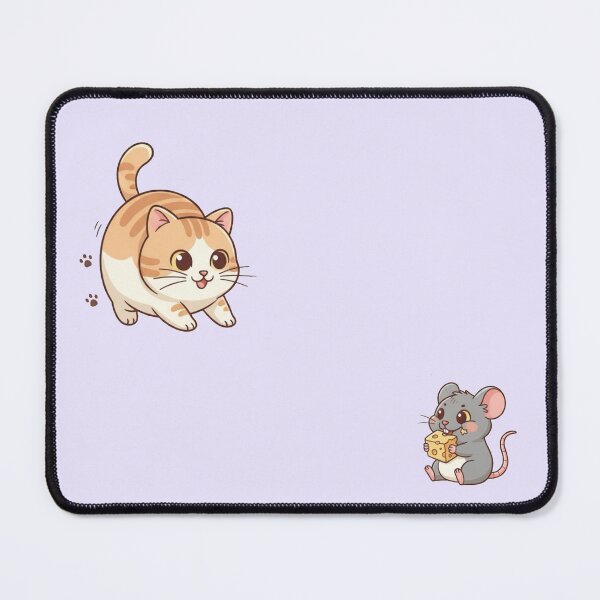 Item preview, Cute Cat and Mouse – Kawaii Friends Cartoon Art designed and sold by Tidarat-27.