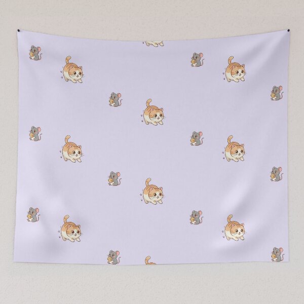 Item preview, Cute Cat and Mouse – Kawaii Friends Cartoon Art designed and sold by Tidarat-27.