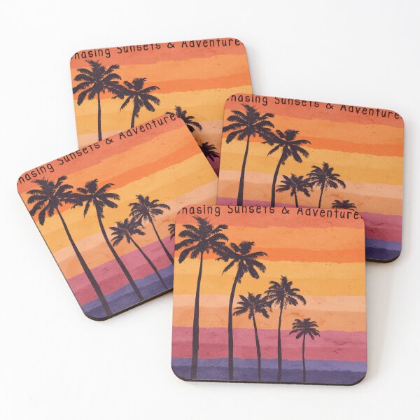 Item preview, Chasing Sunsets & Adventures - Retro Palm Tree Gradient Art designed and sold by SaadArtCo.