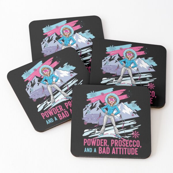 Item preview, Powder, Prosecco, and a Bad Attitude – Funny Ski & Après-Ski Design designed and sold by GiftedExplorer.