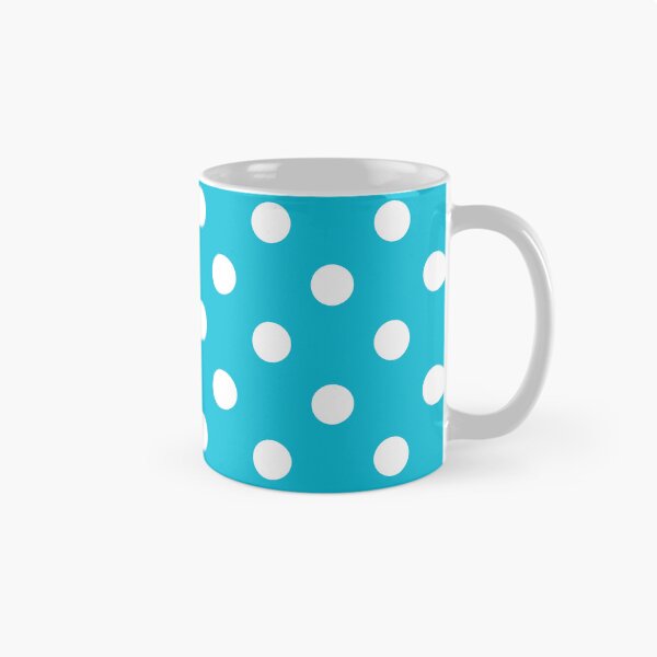 Item preview, White Polka Dots on Aqua Blue designed and sold by POLKAIWERX.