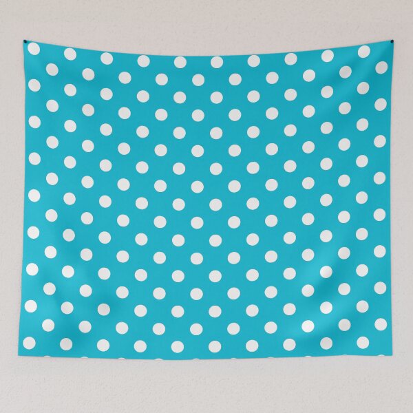 Item preview, White Polka Dots on Aqua Blue designed and sold by POLKAIWERX.