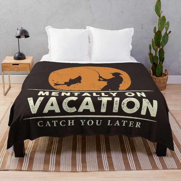 Item preview, Mentally On Vacation – Catch You Later | Funny Fishing Quote Design designed and sold by chillaxcats.