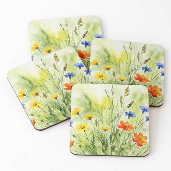 Item preview, Watercolor painting of wildflowers and plants designed and sold by Design4uStudio.