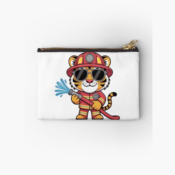 Item preview, Firefighter Tiger – Brave Tiger with Sunglasses and Water Hose designed and sold by ColorSplash123.