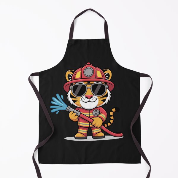 Item preview, Firefighter Tiger – Brave Tiger with Sunglasses and Water Hose designed and sold by ColorSplash123.