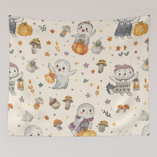 Item preview, Ghostly Whimsy – Cute Cottagecore Halloween Pattern designed and sold by Deezyned.