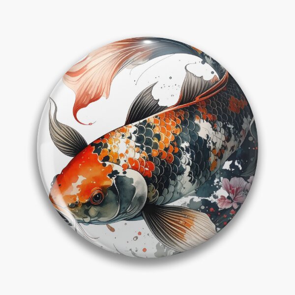 Item preview, Japanese Koi Fish Watercolor Art - Strength and Flow designed and sold by FarEastStyle.