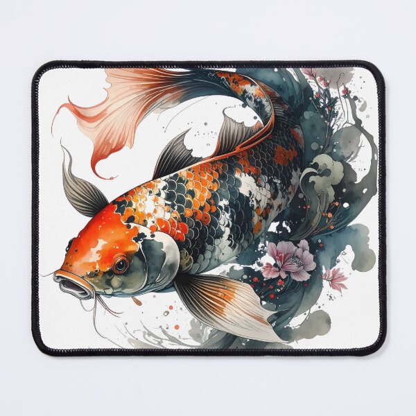 Item preview, Japanese Koi Fish Watercolor Art - Strength and Flow designed and sold by FarEastStyle.