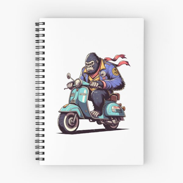 Item preview, Cool Gorilla on a Retro Scooter | Biker Ape Mod Style Illustration designed and sold by HBDStudio.