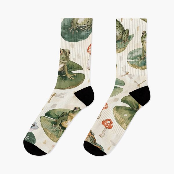Item preview, Frogs and Lilies – Whimsical Cottagecore Pattern designed and sold by Deezyned.
