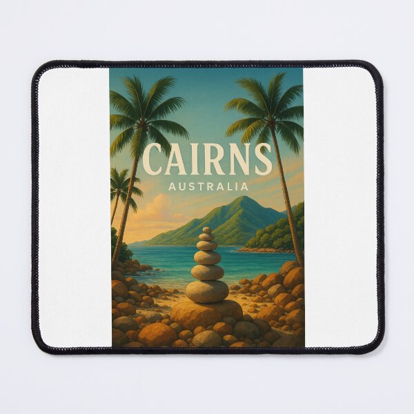 Item preview, Cairns Queensland Coastal Stacked Stones and Palms designed and sold by Places On Earth.