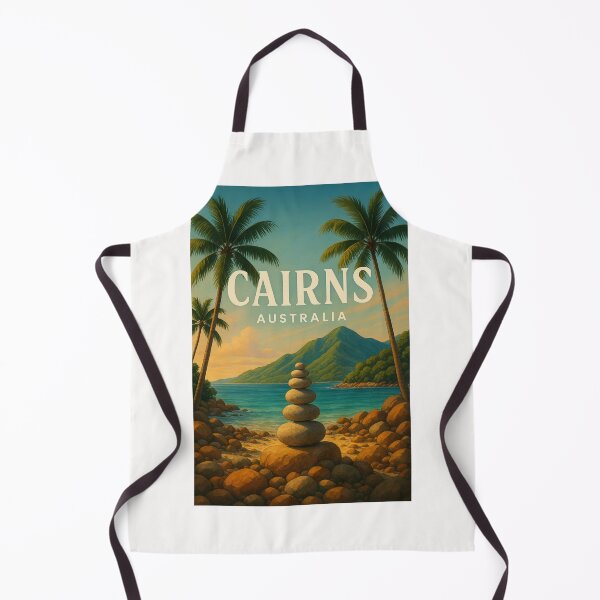 Item preview, Cairns Queensland Coastal Stacked Stones and Palms designed and sold by Places On Earth.