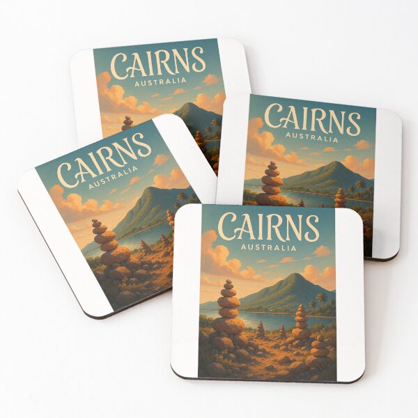 Item preview, Rock Cairns at Sunset in Cairns, Queensland designed and sold by Places On Earth.