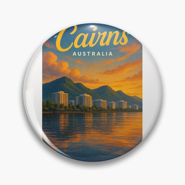 Item preview, Cairns Waterfront and Coastal Mountains at Sunset designed and sold by Places On Earth.