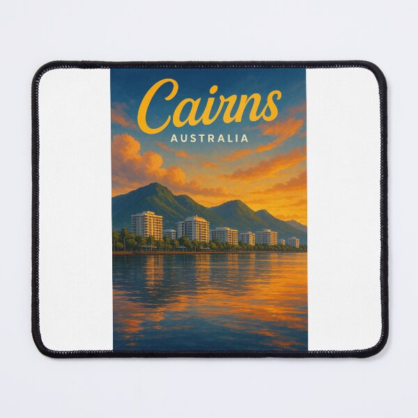 Item preview, Cairns Waterfront and Coastal Mountains at Sunset designed and sold by Places On Earth.