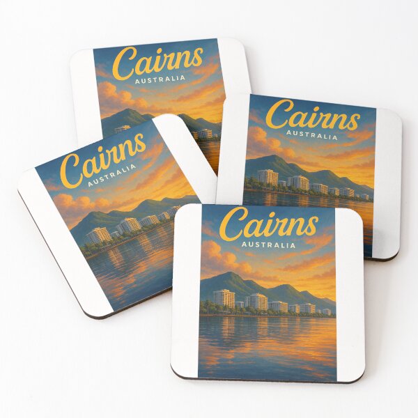 Item preview, Cairns Waterfront and Coastal Mountains at Sunset designed and sold by Places On Earth.