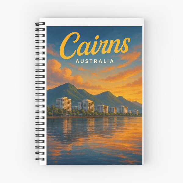 Item preview, Cairns Waterfront and Coastal Mountains at Sunset designed and sold by Places On Earth.