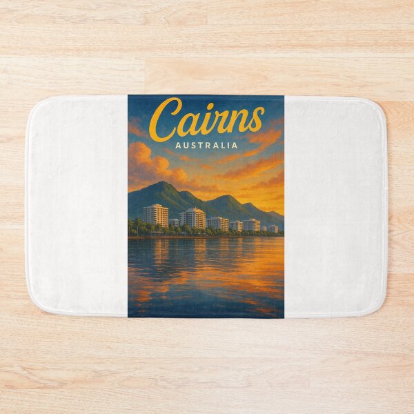 Item preview, Cairns Waterfront and Coastal Mountains at Sunset designed and sold by Places On Earth.