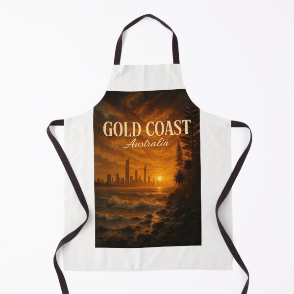 Item preview, Gold Coast Skyline at Sunset with Pacific Surf designed and sold by Places On Earth.