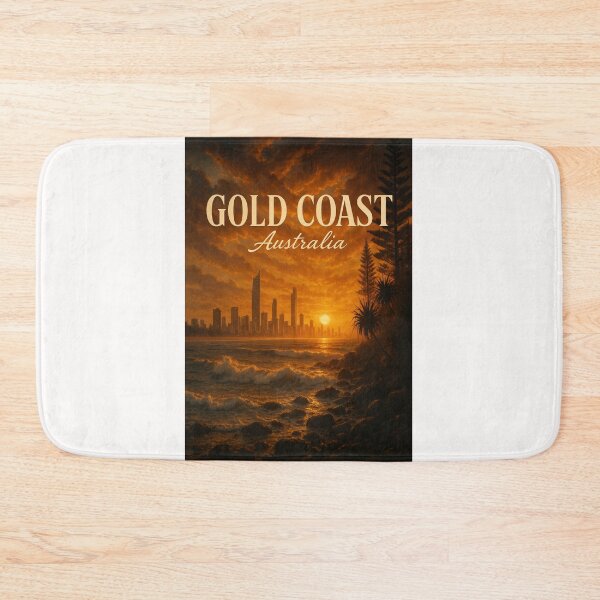Item preview, Gold Coast Skyline at Sunset with Pacific Surf designed and sold by Places On Earth.