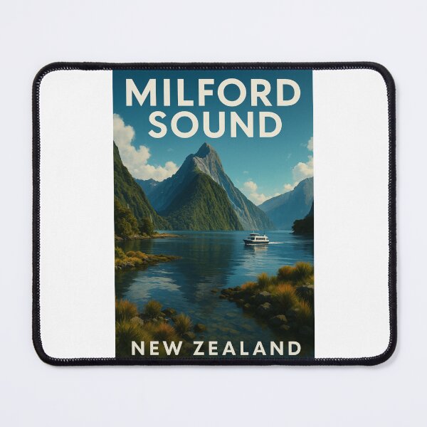Item preview, Milford Sound with Cruise Boat, Fiordland New Zealand designed and sold by Places On Earth.