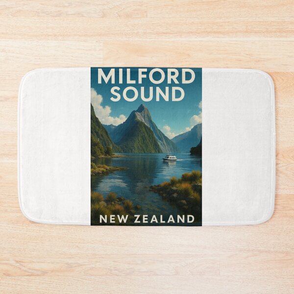 Item preview, Milford Sound with Cruise Boat, Fiordland New Zealand designed and sold by Places On Earth.