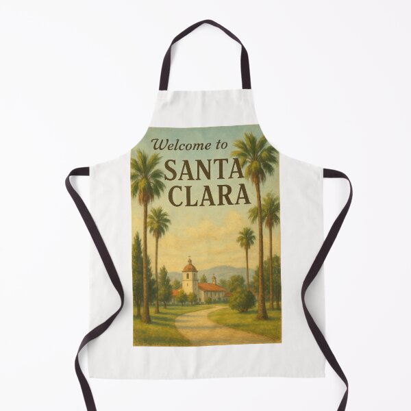 Item preview, Santa Clara Mission with Palm Trees, California designed and sold by Places On Earth.