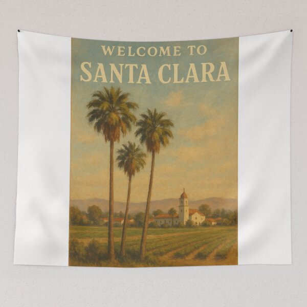 Item preview, Santa Clara Mission and Agricultural Fields, California designed and sold by Places On Earth.